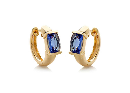 Gold Plated Gemstone Hoop Earring